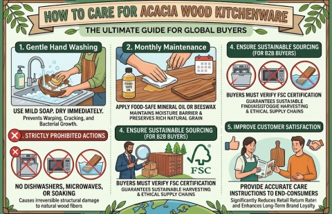 How to Care for Acacia Wood Kitchenware: The Ultimate Guide for Global Buyers